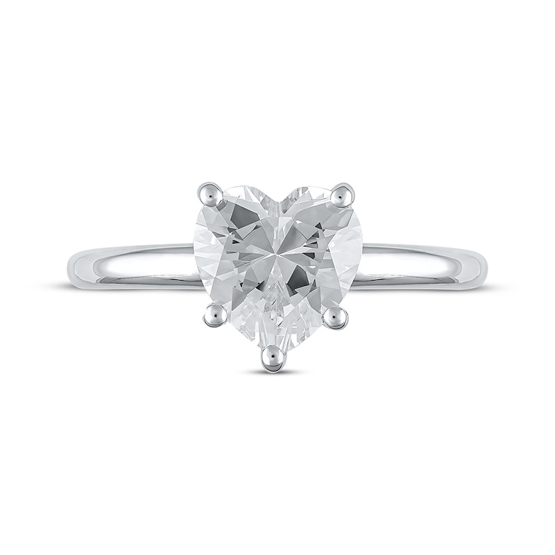 Main Image 3 of Previously Owned Lab-Grown Diamonds Heart-Shaped Solitaire Ring 1-1/2 ct tw 14K White Gold (F/SI2)