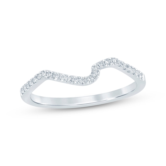 Previously Owned Diamond Contour Wedding Band 1/10 ct tw 14K White Gold