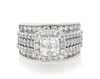 Thumbnail Image 1 of Previously Owned Princess-Cut Quad Diamond Bridal Set 1-7/8 ct tw 14K White Gold Size 6