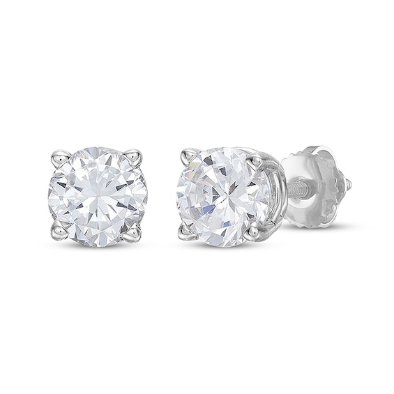 Previously Owned KAY Lab-Grown Diamonds Solitaire Stud Earrings 1/2 ct tw 14K White Gold (F/VS2)