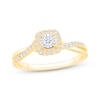 Thumbnail Image 1 of Previously Owned Round-Cut Diamond Halo Engagement Ring 1/4 ct tw 10K Two-Tone Gold