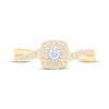 Thumbnail Image 3 of Previously Owned Round-Cut Diamond Halo Engagement Ring 1/4 ct tw 10K Two-Tone Gold