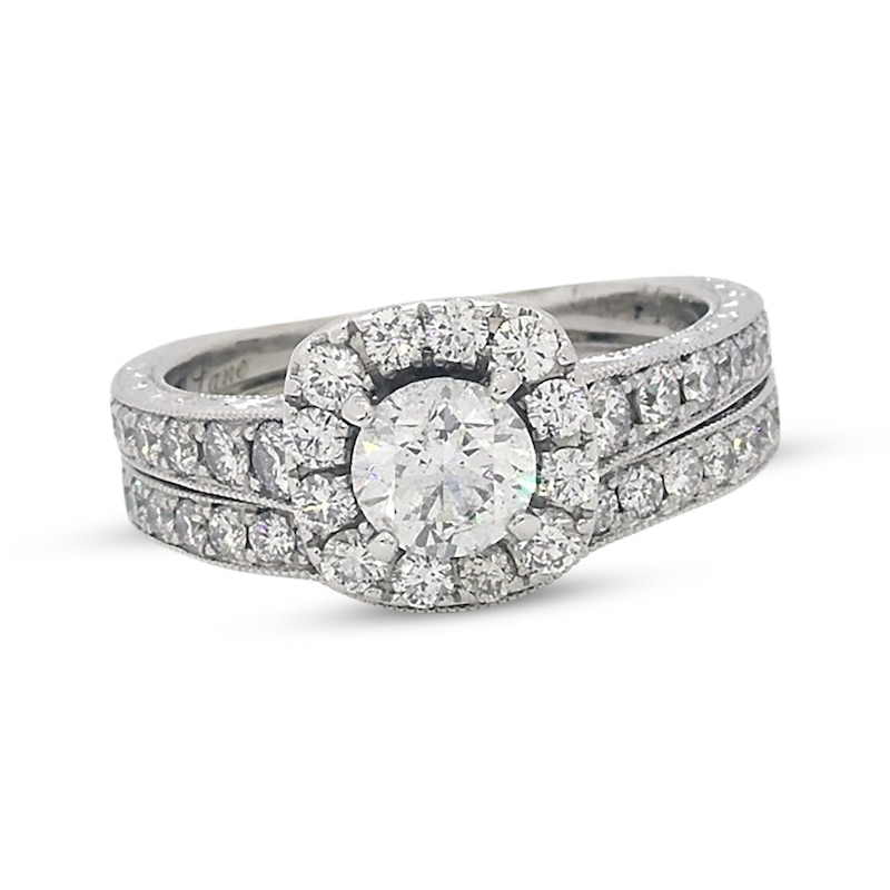 Main Image 1 of Previously Owned Neil Lane Round-Cut Diamond Bridal Set 1-1/2 ct tw 14K White Gold Size 6.5