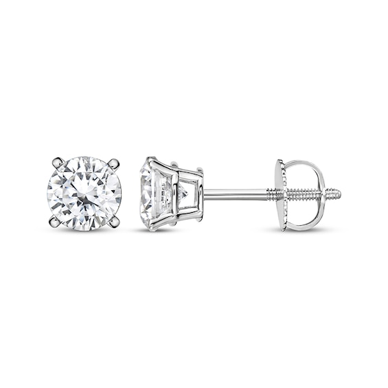 Previously Owned KAY Lab-Grown Diamonds Round-cut Solitaire Stud Earrings 1-1/2 ct tw 14K White Gold (I/SI2)