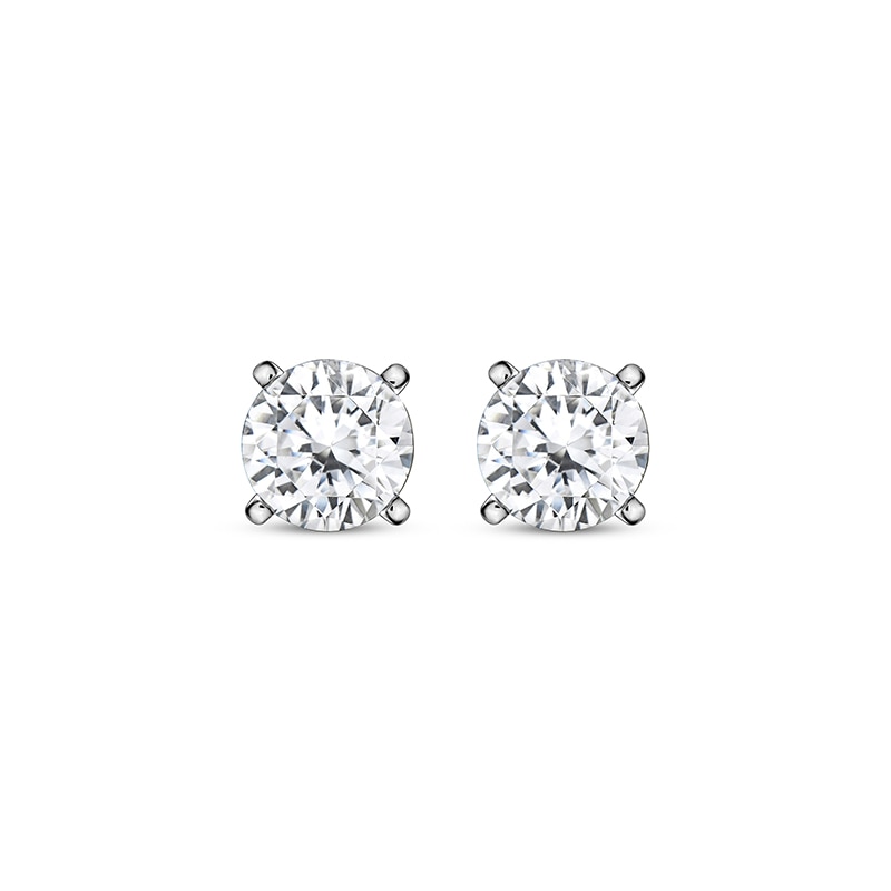 Main Image 2 of Previously Owned KAY Lab-Grown Diamonds Round-cut Solitaire Stud Earrings 1-1/2 ct tw 14K White Gold (I/SI2)