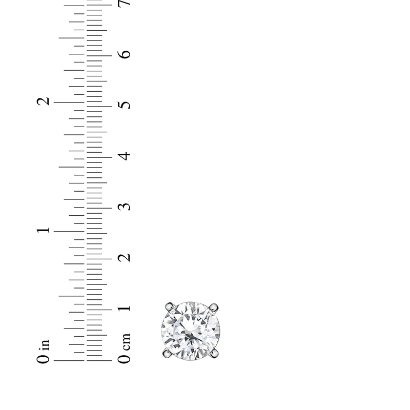 Main Image 4 of Previously Owned KAY Lab-Grown Diamonds Round-cut Solitaire Stud Earrings 1-1/2 ct tw 14K White Gold (I/SI2)