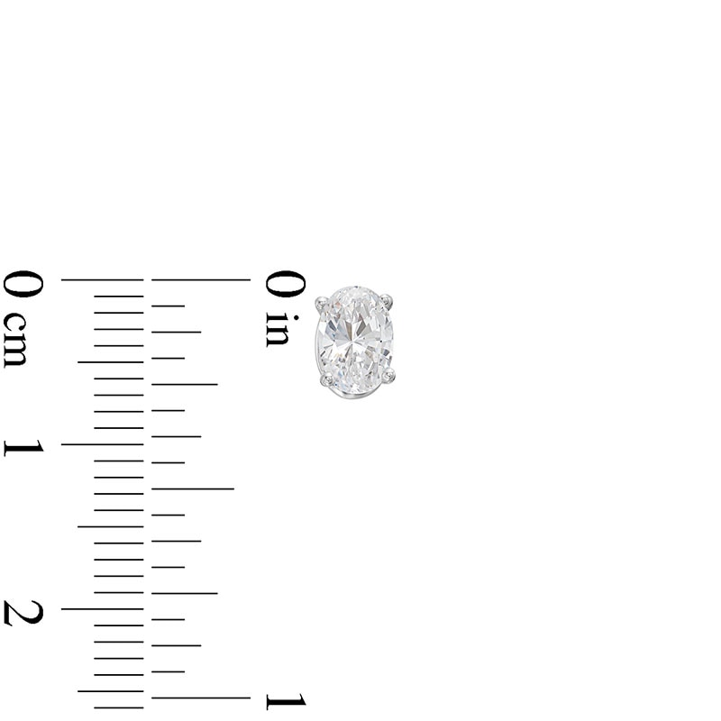 Main Image 3 of Previously Owned KAY Lab-Grown Diamonds Oval-Cut Solitaire Stud Earrings 1 ct tw 14K White Gold (F/SI2)
