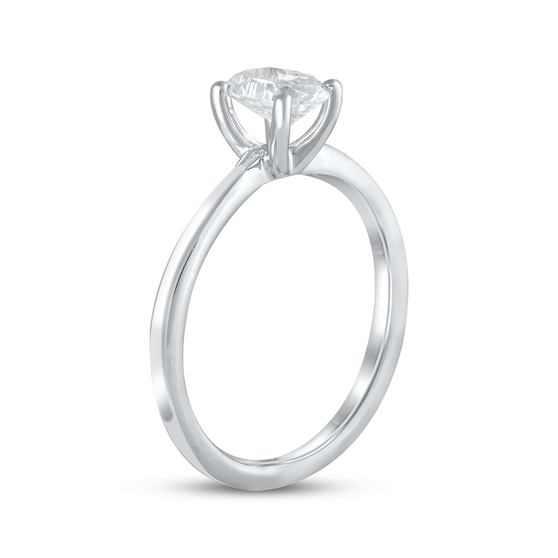 Main Image 2 of Previously Owned Lab-Grown Diamonds Oval-Cut Solitaire Engagement Ring 1 ct tw 14K White Gold (F/SI2)