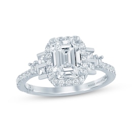 Previously Owned Monique Lhuillier Bliss Emerald-Cut Lab-Grown Diamond Engagement Ring 2 ct tw 18K White Gold