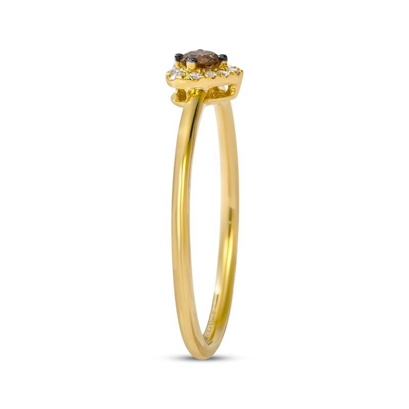 Main Image 2 of Previously Owned Le Vian Diamond Heart Halo Ring 1/8 ct tw 14K Honey Gold