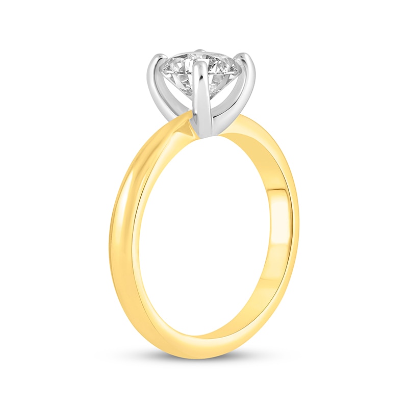 Main Image 2 of Previously Owned Lab-Grown Diamonds Oval-Cut Solitaire Engagement Ring 1-1/2 ct tw 14K Yellow Gold (F/SI2)