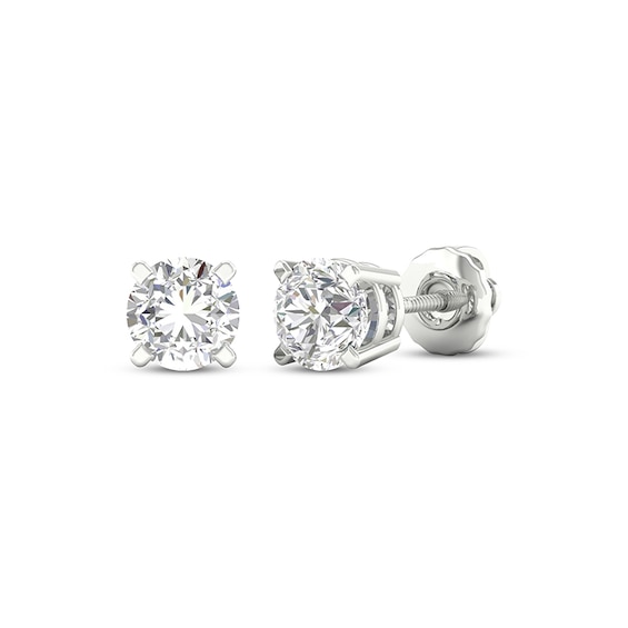 Previously Owned KAY Lab-Grown Diamonds Solitaire Stud Earrings 1-1/2 ct tw 14K White Gold (F/SI2)