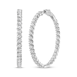 Previously Owned KAY Lab-Grown Diamonds Inside-Out Hoop Earrings 4 ct tw 10K White Gold