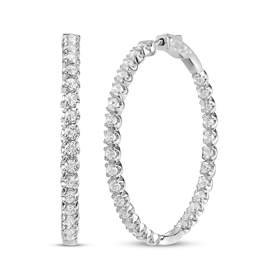 Previously Owned KAY Lab-Grown Diamonds Inside-Out Hoop Earrings 4 ct tw 10K White Gold