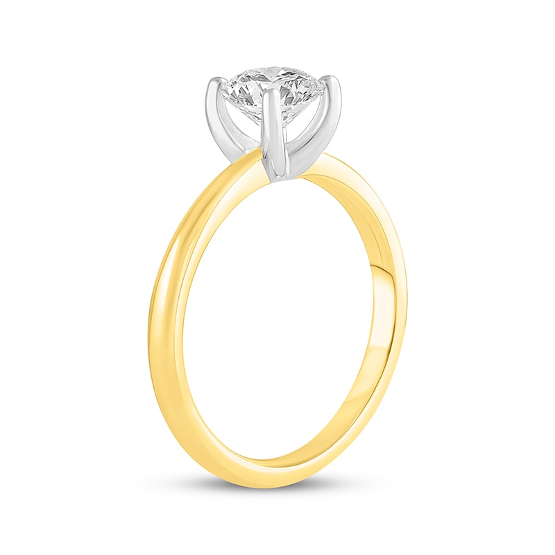 Main Image 2 of Previously Owned Lab-Grown Diamonds Round-Cut Solitaire Engagement Ring 1 ct tw 14K Yellow Gold (F/SI2)