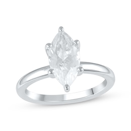 Previously Owned Lab-Grown Diamonds Marquise-Cut Solitaire Ring 2 ct tw 14K White Gold (F/SI2)