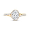 Thumbnail Image 3 of Previously Owned Lab-Grown Diamonds Oval-Cut Halo Engagement Ring 3/4 ct tw 14K Yellow Gold
