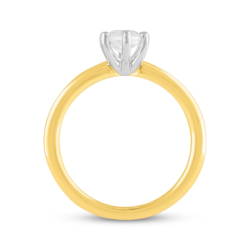 Main Image 3 of Previously Owned Lab-Grown Diamonds Marquise-Cut Solitaire Engagement Ring 1 ct tw 14K Yellow Gold (F/SI2)