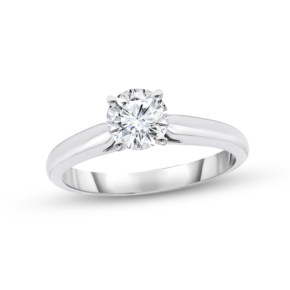 Previously Owned Diamond Solitaire Ring 1 ct tw Round-cut 10K White Gold (K/I2)