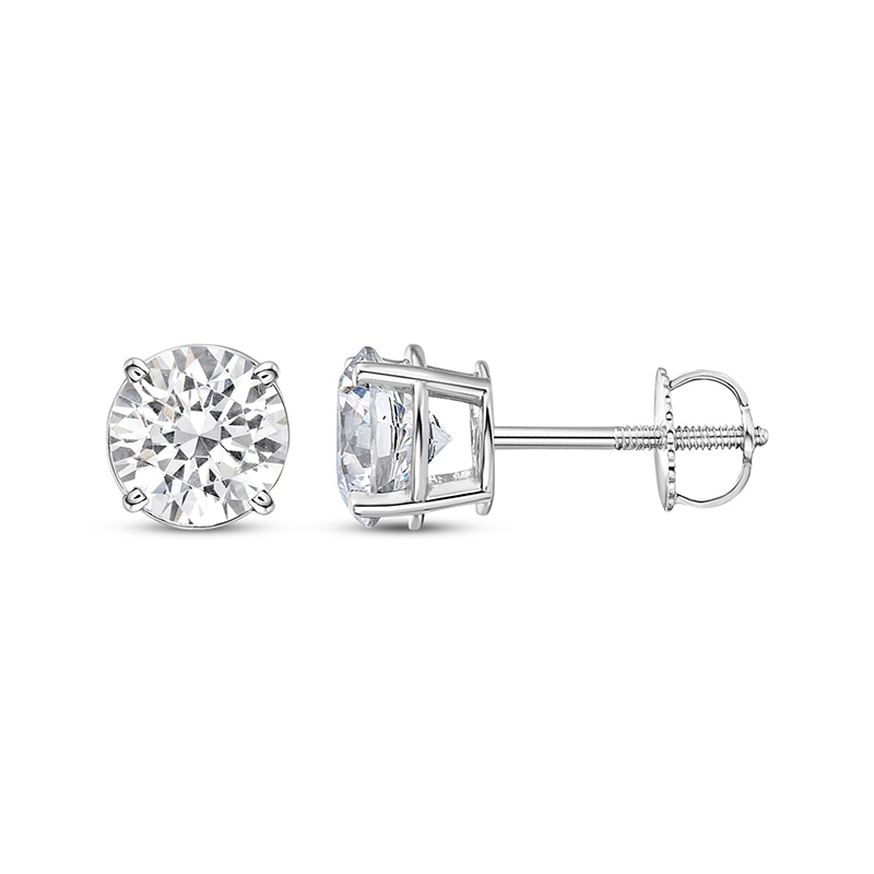 Main Image 1 of Previously Owned KAY Lab-Grown Diamonds Round-cut Solitaire Stud Earrings 2-1/2 ct tw 14K White Gold (I/SI2)