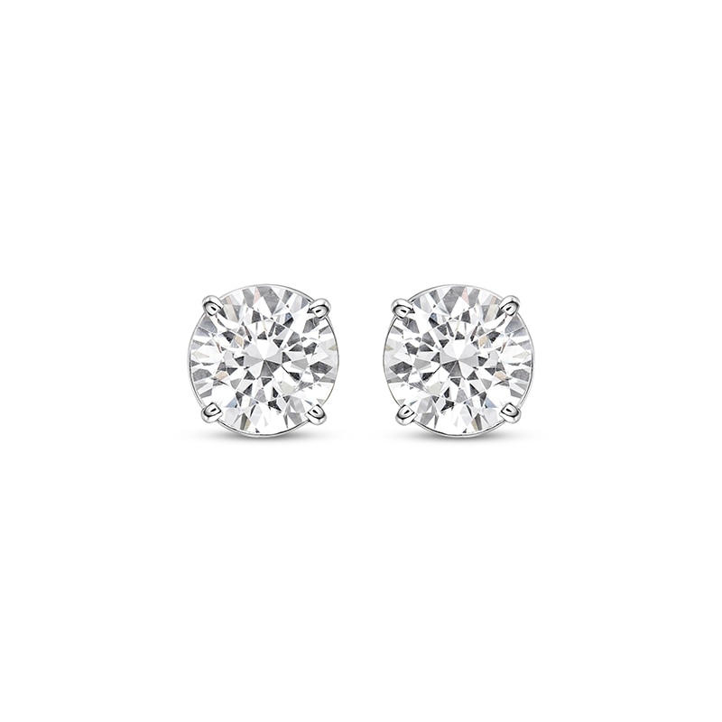 Main Image 2 of Previously Owned KAY Lab-Grown Diamonds Round-cut Solitaire Stud Earrings 2-1/2 ct tw 14K White Gold (I/SI2)