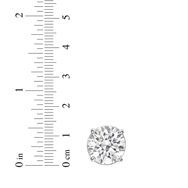 Main Image 4 of Previously Owned KAY Lab-Grown Diamonds Round-cut Solitaire Stud Earrings 2-1/2 ct tw 14K White Gold (I/SI2)
