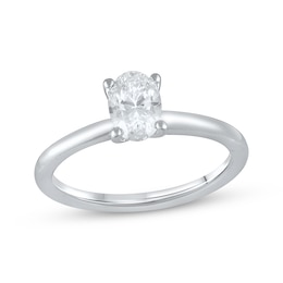 Previously Owned Lab-Grown Diamonds Oval-Cut Solitaire Engagement Ring 1 ct tw 14K White Gold (F/SI2)