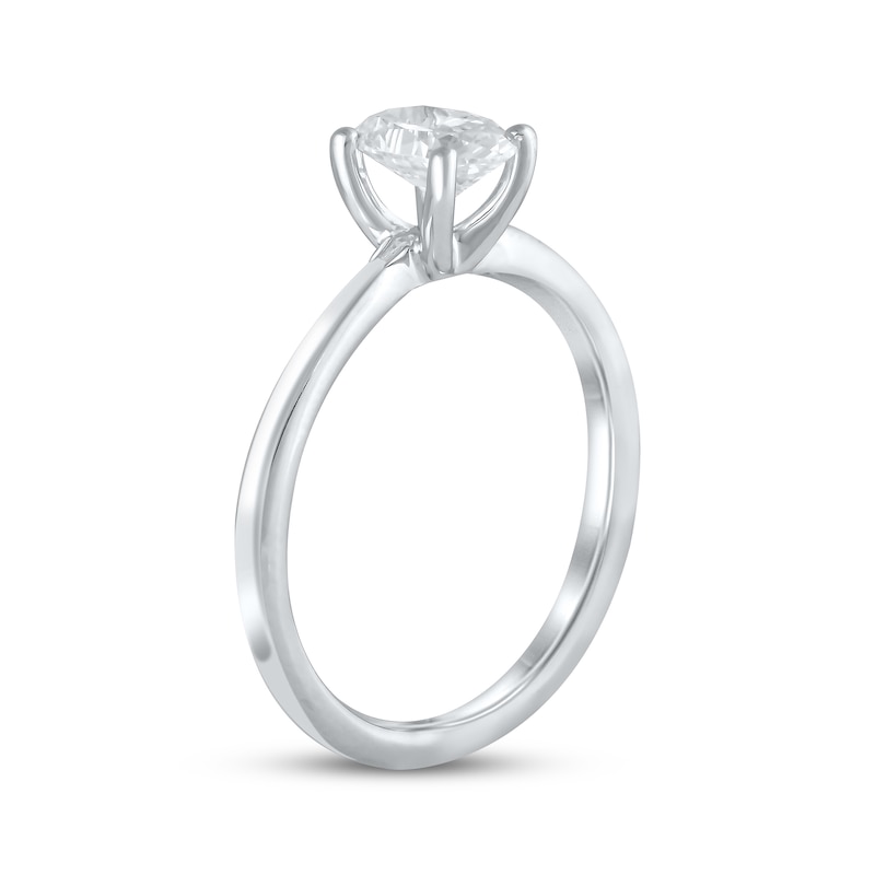 Main Image 2 of Previously Owned Lab-Grown Diamonds Oval-Cut Solitaire Engagement Ring 1 ct tw 14K White Gold (F/SI2)
