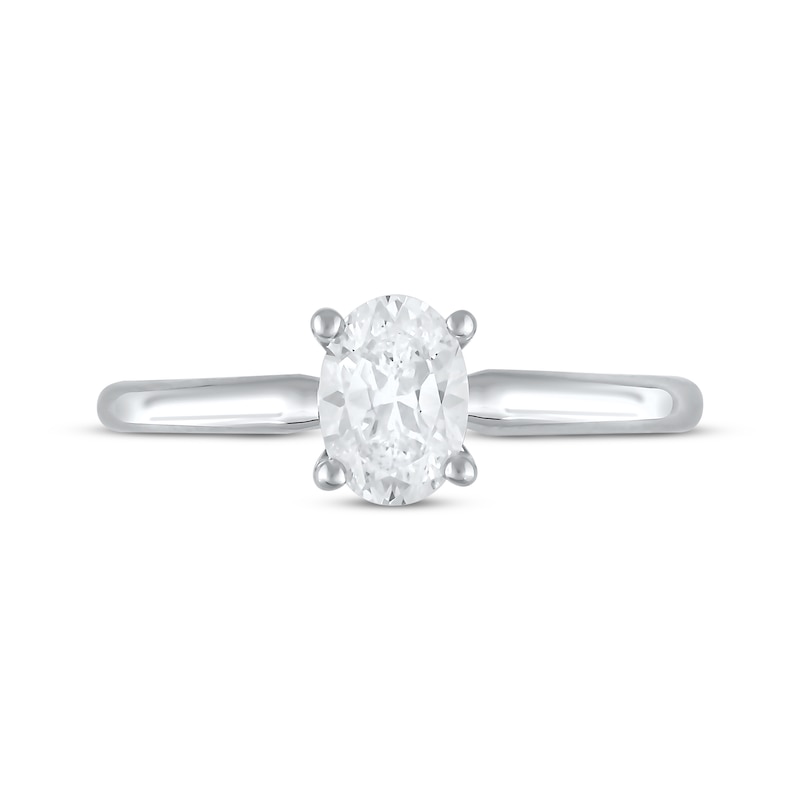 Main Image 3 of Previously Owned Lab-Grown Diamonds Oval-Cut Solitaire Engagement Ring 1 ct tw 14K White Gold (F/SI2)