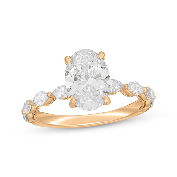 Previously Owned Neil Lane Artistry Oval-Cut Lab-Grown Diamond Engagement Ring 2-5/8 ct tw 14K Yellow Gold