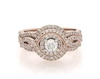 Thumbnail Image 1 of Previously Owned Round-Cut Diamond Halo Twist Bridal Set 7/8 ct tw 14K Rose Gold Size 7
