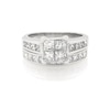 Thumbnail Image 1 of Previously Owned Princess-Cut Quad Diamond Bridal Set 2-1/2 ct tw 14K White Gold Size 6.75