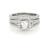 Thumbnail Image 1 of Previously Owned THE LEO Diamond Emerald-Cut Bridal Set 1-1/3 ct tw 14K White Gold Size 5