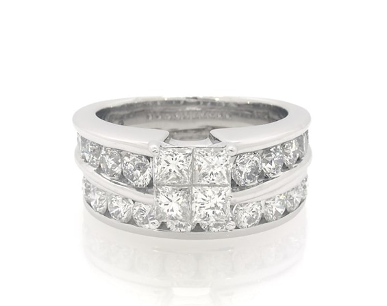 Previously Owned Princess-Cut Quad Diamond Bridal Set 2-3/4 ct tw 14K White Gold Size 6