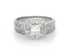 Thumbnail Image 1 of Previously Owned Princess-Cut Diamond Halo Bridal Set 1-1/8 ct tw 14K White Gold Size 5.75