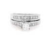 Thumbnail Image 1 of Previously Owned Princess-Cut Diamond Bridal Set 1-3/8 ct tw 14K White Gold Size 6.25
