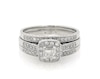 Thumbnail Image 1 of Previously Owned Princess-Cut Diamond Halo Bridal Set 5/8 ct tw 14K White Gold Size 8.5