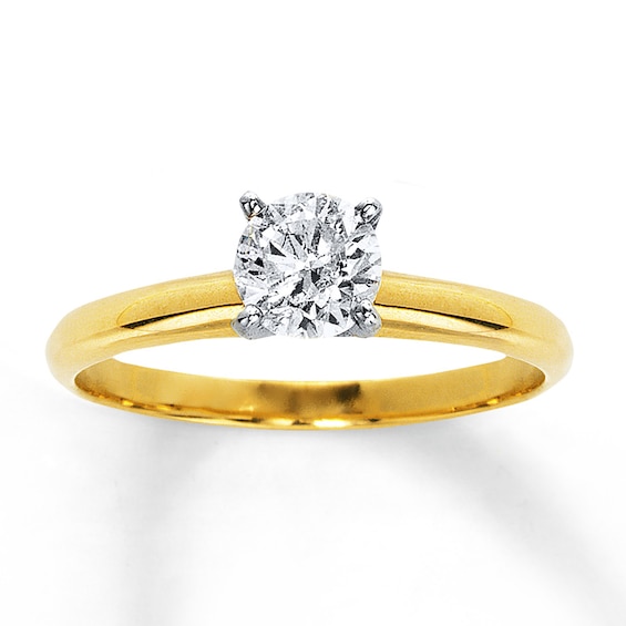 Previously Owned Diamond Solitaire Ring 3/4 carat Round-cut 14K Yellow Gold (I/I2)
