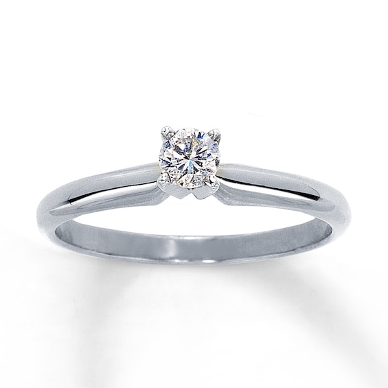 Previously Owned Diamond Solitaire Ring 1/5 carat Round-Cut 14K White Gold (I/I2)