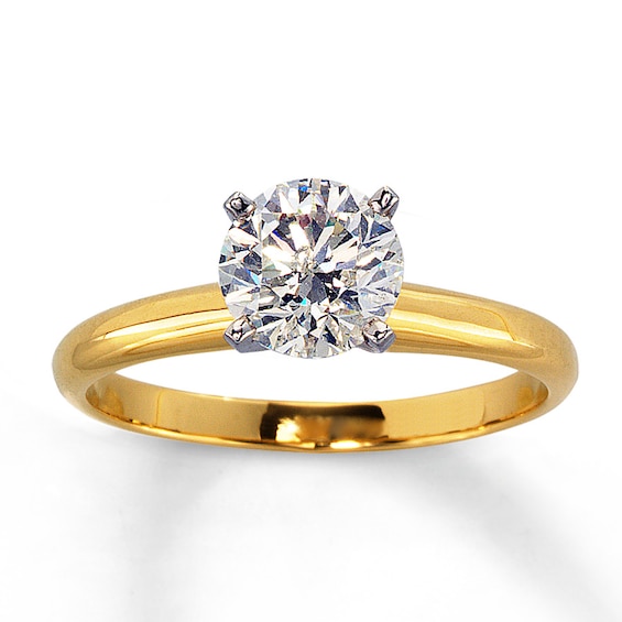 Previously Owned Diamond Solitaire Ring 1 carat Round-cut 14K Yellow Gold (K/I2)