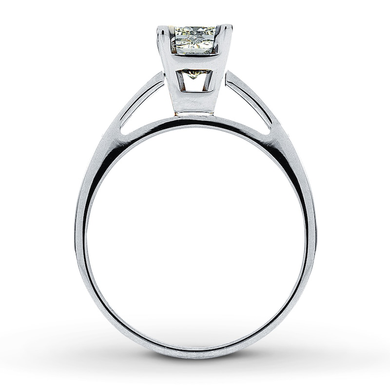Main Image 2 of Previously Owned Diamond Solitaire Ring 1 carat Princess-cut 14K White Gold