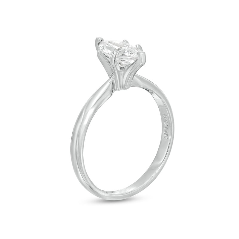 Main Image 3 of Previously Owned Diamond Solitaire Ring 1 carat Marquise 14K White Gold (I/I2)