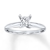 Thumbnail Image 1 of Previously Owned Diamond Solitaire Ring 1/2 carat Princess-Cut 14K White Gold (I/I2)