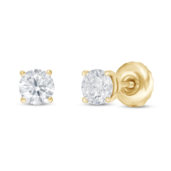 Previously Owned KAY Lab-Grown Diamonds Solitaire Earrings 1/2 ct tw 14K Yellow Gold (F/SI2)