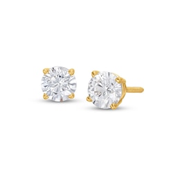 Previously Owned Diamond Solitaire Earrings 1 ct tw Round-cut 14K Yellow Gold (I/I2)