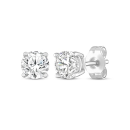 Previously Owned Diamond Solitaire Earrings 3/4 ct tw Round-cut 14K White Gold