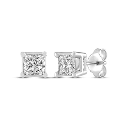 Previously Owned Diamond Solitaire Earrings 1/2 ct tw Princess-cut 14K White Gold