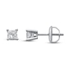 Thumbnail Image 1 of Previously Owned Certified Diamond Princess-cut Solitaire Earrings 1/2 ct tw 18K White Gold
