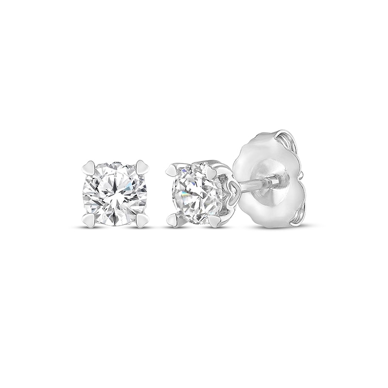Main Image 1 of Previously Owned Diamond Solitaire Earrings 1/2 ct tw Round-cut 14K White Gold (I/I2)