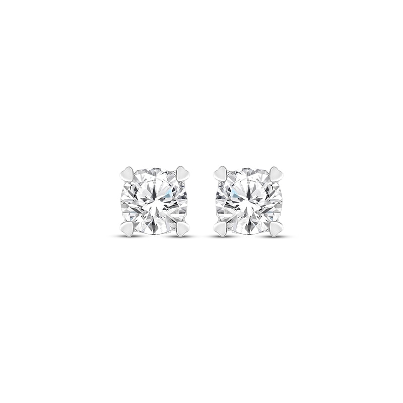Main Image 2 of Previously Owned Diamond Solitaire Earrings 1/2 ct tw Round-cut 14K White Gold (I/I2)